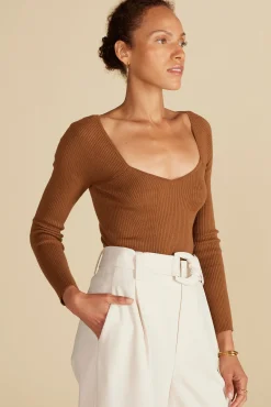 Sweaters & Cardigans|Tops^Amour Vert Maelle Square Neck Sweater AlmondBrown