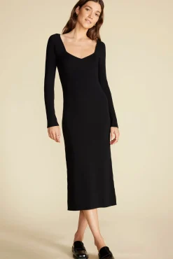 Dresses|Clearance^Amour Vert Maelle Square Neck Sweater Dress Black