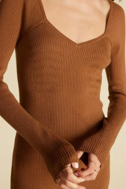 Dresses|Clearance^Amour Vert Maelle Square Neck Sweater Dress AlmondBrown