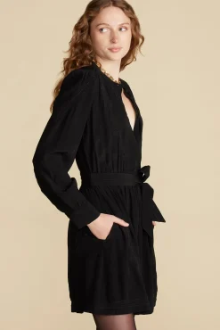 Dresses^Amour Vert Malta Embroidered Crepe Dress Black
