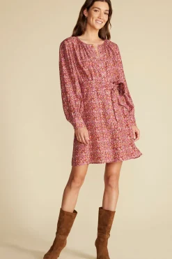 Dresses^Amour Vert Marais Button Front Dress RennesPinkFloralPrint