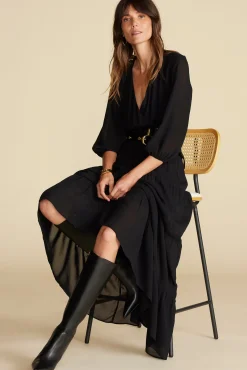 Dresses^Amour Vert Marceau Viscose Maxi Dress Black