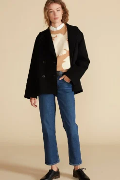 Sweaters & Cardigans^Amour Vert Martha Organic Cotton Jacquard Sweater CamelandIvoryAbstractFloral