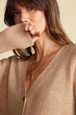 Sweaters & Cardigans^Amour Vert Mason Cashmere Cardigan CafeAuLait