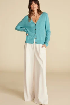 Sweaters & Cardigans^Amour Vert Mason Cashmere Cardigan Aegean