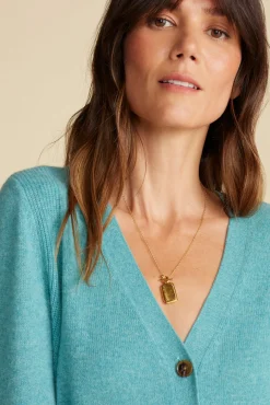 Sweaters & Cardigans^Amour Vert Mason Cashmere Cardigan Aegean