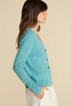 Sweaters & Cardigans^Amour Vert Mason Cashmere Cardigan Aegean