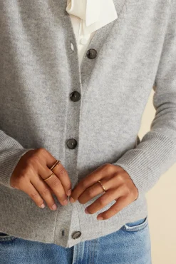 Sweaters & Cardigans^Amour Vert Mason Cashmere Cardigan HeatherGrey