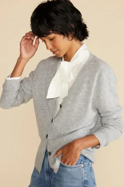 Sweaters & Cardigans^Amour Vert Mason Cashmere Cardigan HeatherGrey