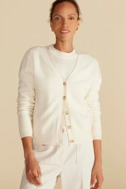 Sweaters & Cardigans^Amour Vert Mason Cashmere Cardigan Ivory