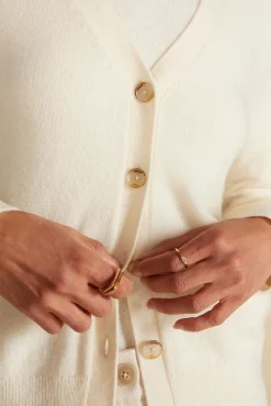 Sweaters & Cardigans^Amour Vert Mason Cashmere Cardigan Ivory