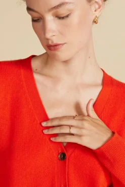 Sweaters & Cardigans^Amour Vert Mason Cashmere Cardigan ClementineOrange