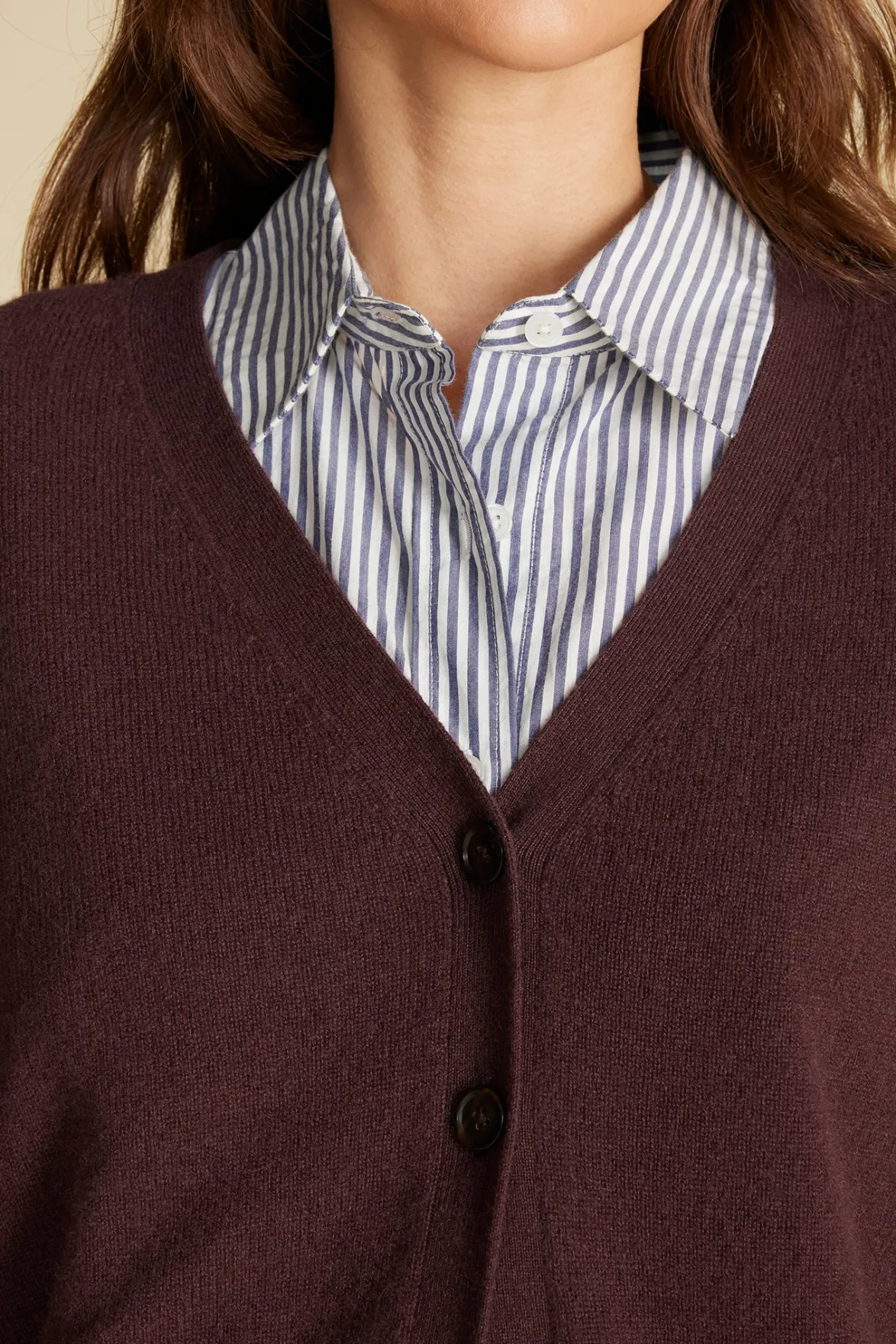 Sweaters & Cardigans^Amour Vert Mason Cashmere Cardigan PurpleFig