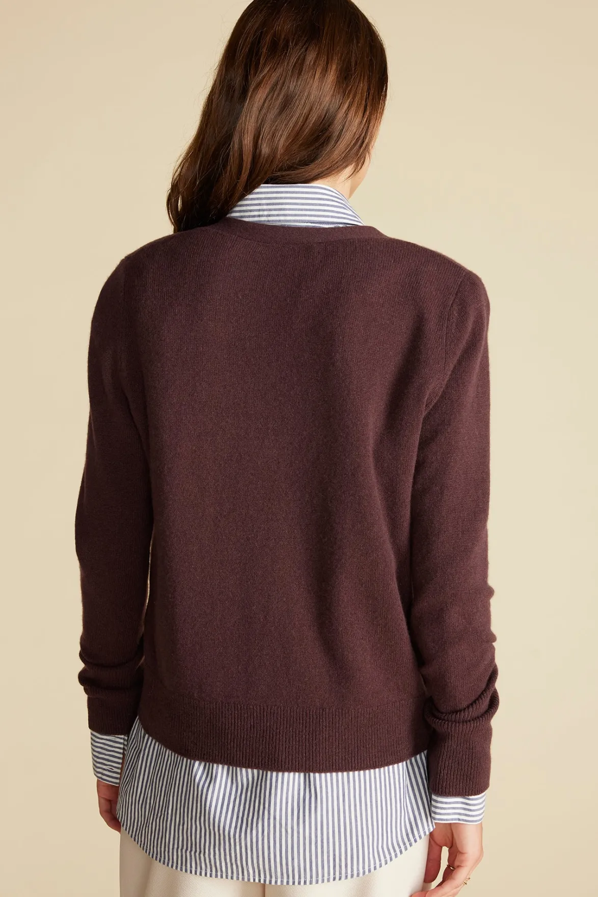Sweaters & Cardigans^Amour Vert Mason Cashmere Cardigan PurpleFig