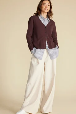 Sweaters & Cardigans^Amour Vert Mason Cashmere Cardigan PurpleFig