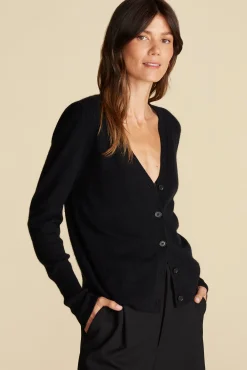 Sweaters & Cardigans^Amour Vert Mason Cashmere Cardigan Black