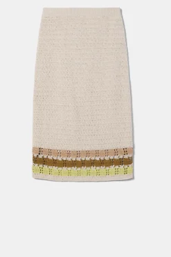 Skirts|Clearance^Amour Vert Meli Crochet Skirt EcruMultiStripe