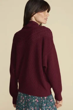 Sweaters & Cardigans^Amour Vert Monet Cotton Merino Sweater Burgundy