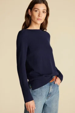 Sweaters & Cardigans^Amour Vert Nadia Cashmere Sweater NavyBlue