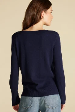 Sweaters & Cardigans^Amour Vert Nadia Cashmere Sweater NavyBlue
