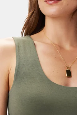 Tops|Clearance^Amour Vert New Iris Modal Tank OliveGreen