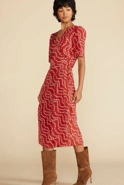 Dresses^Amour Vert Nicolette Washable Silk Dress RustVannesFloralPrint