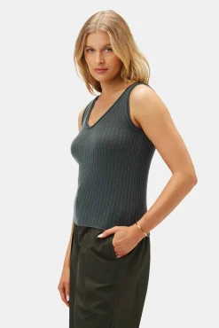 Tops|Clearance^Amour Vert Nora Cashmere Tank OliveGreen
