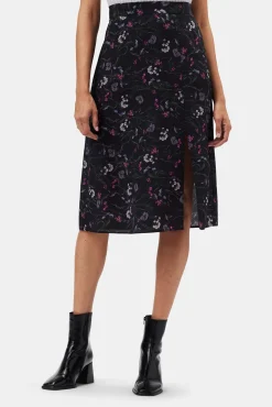Skirts|Clearance^Amour Vert Ollie Washable Silk Skirt CarolineBlack