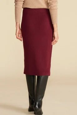 Skirts^Amour Vert Olympe Knit Pencil Skirt Burgundy