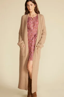 Sweaters & Cardigans^Amour Vert Pauline Wool Cashmere Sweater Coat CafeAuLaitBeige