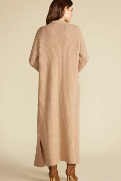 Sweaters & Cardigans^Amour Vert Pauline Wool Cashmere Sweater Coat CafeAuLaitBeige