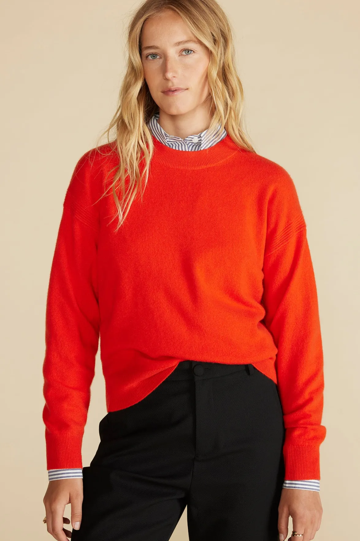Sweaters & Cardigans^Amour Vert Pearl Cashmere Sweater ClementineOrange