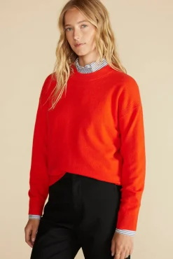 Sweaters & Cardigans^Amour Vert Pearl Cashmere Sweater ClementineOrange