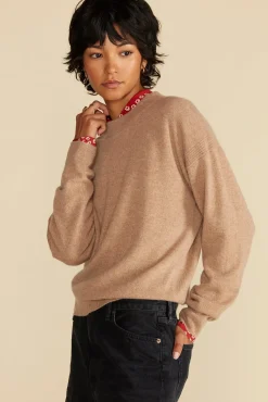 Sweaters & Cardigans^Amour Vert Pearl Cashmere Sweater CafeAuLait