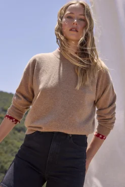 Sweaters & Cardigans^Amour Vert Pearl Cashmere Sweater CafeAuLait