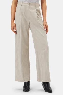 Clearance^Amour Vert Pleated Wide Leg Trouser SanDiegoStripeNatural