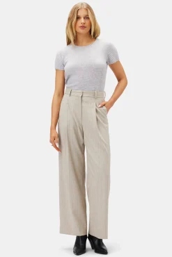 Clearance^Amour Vert Pleated Wide Leg Trouser SanDiegoStripeNatural