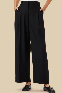 Clearance^Amour Vert Pleated Wide Leg Trouser Black