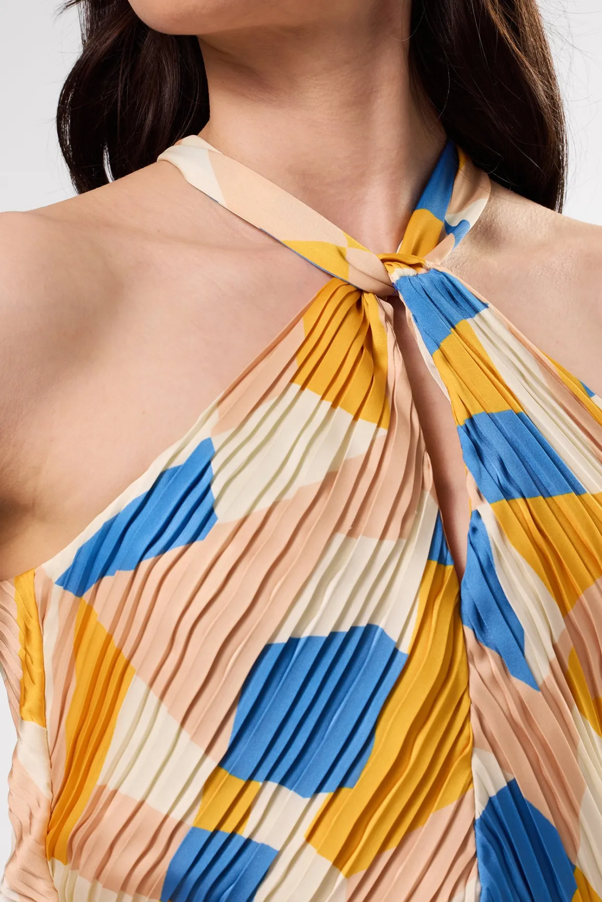 Dresses|Clearance^Amour Vert Pleat Recycled Sateen Dress SoniaIndigoBlueMulti