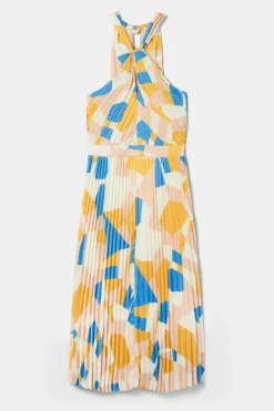Dresses|Clearance^Amour Vert Pleat Recycled Sateen Dress SoniaIndigoBlueMulti