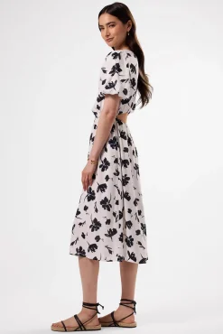 Dresses|Clearance^Amour Vert Puff Sleeve Crepe Dress AixWhite
