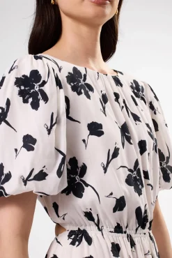 Dresses|Clearance^Amour Vert Puff Sleeve Crepe Dress AixWhite