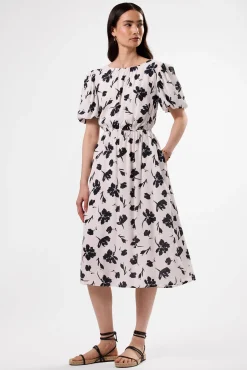 Dresses|Clearance^Amour Vert Puff Sleeve Crepe Dress AixWhite