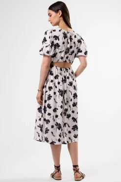 Dresses|Clearance^Amour Vert Puff Sleeve Crepe Dress AixWhite