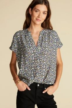 Blouses & Shirts|Tops^Amour Vert Renata Crepe Blouse RennesSkyBlueFloralPrint