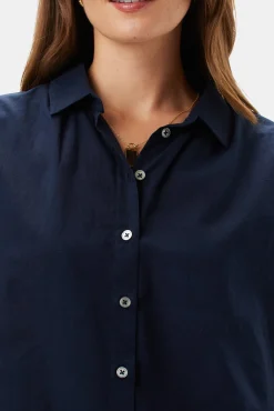 Tops|Clearance^Amour Vert Renata Full Placket Blouse NavyBlue