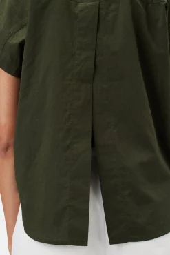 Tops|Clearance^Amour Vert Renata Full Placket Blouse OliveGreen