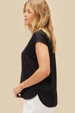 Blouses & Shirts|Tops^Amour Vert Ren Recycled Sateen Blouse Black