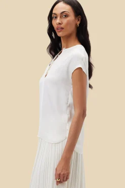Blouses & Shirts|Tops^Amour Vert Ren Recycled Sateen Blouse Ivory