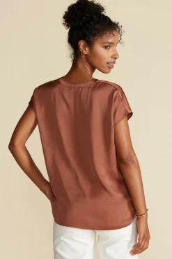 Blouses & Shirts|Tops^Amour Vert Ren Recycled Sateen Blouse Cafe